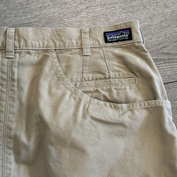 Vintage Patagonia Stand Up Shorts Beige Canvas Organic Cotton Mens Size 36 - Picture 1 of 9